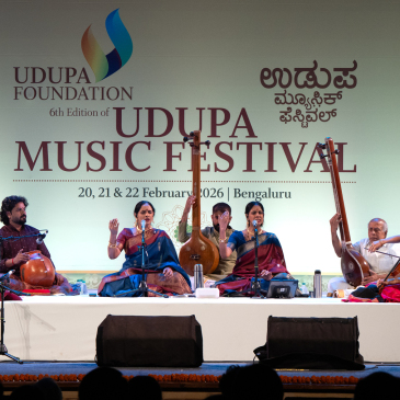Vidushi Ranjani & Gayatri - Vocal, Vidushi Charumati Raghuraman- Violin, Vidwan Sai Giridhar Kuchibotla- Mridangam, Vidwan Vazhapally R Krishnakumar- Ghatam